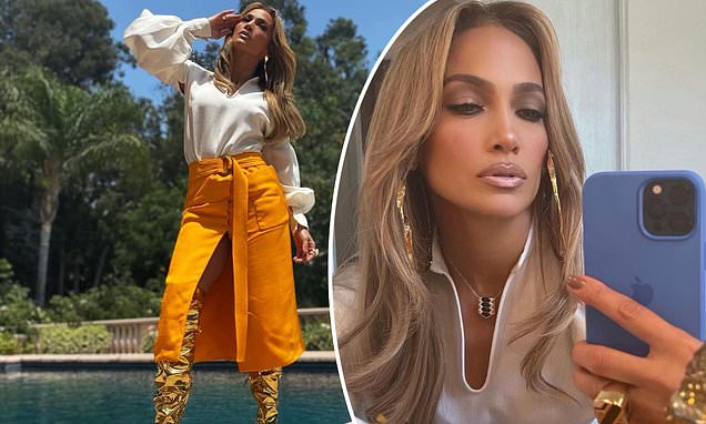 Jennifer Lopez shares glamorous shots in sky high gold boots amid Ben Affleck romance